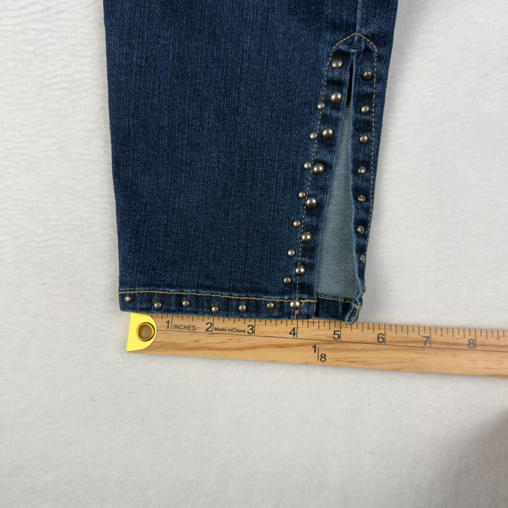 D Jeans Studded Skinny Ankle Womens Size 10 (29x26 fit) Split Hems - Picture 13 of 13